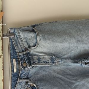 PACSUN I High Rise Straight Distressed Light Wash Button Fly Denim Jeans, 26